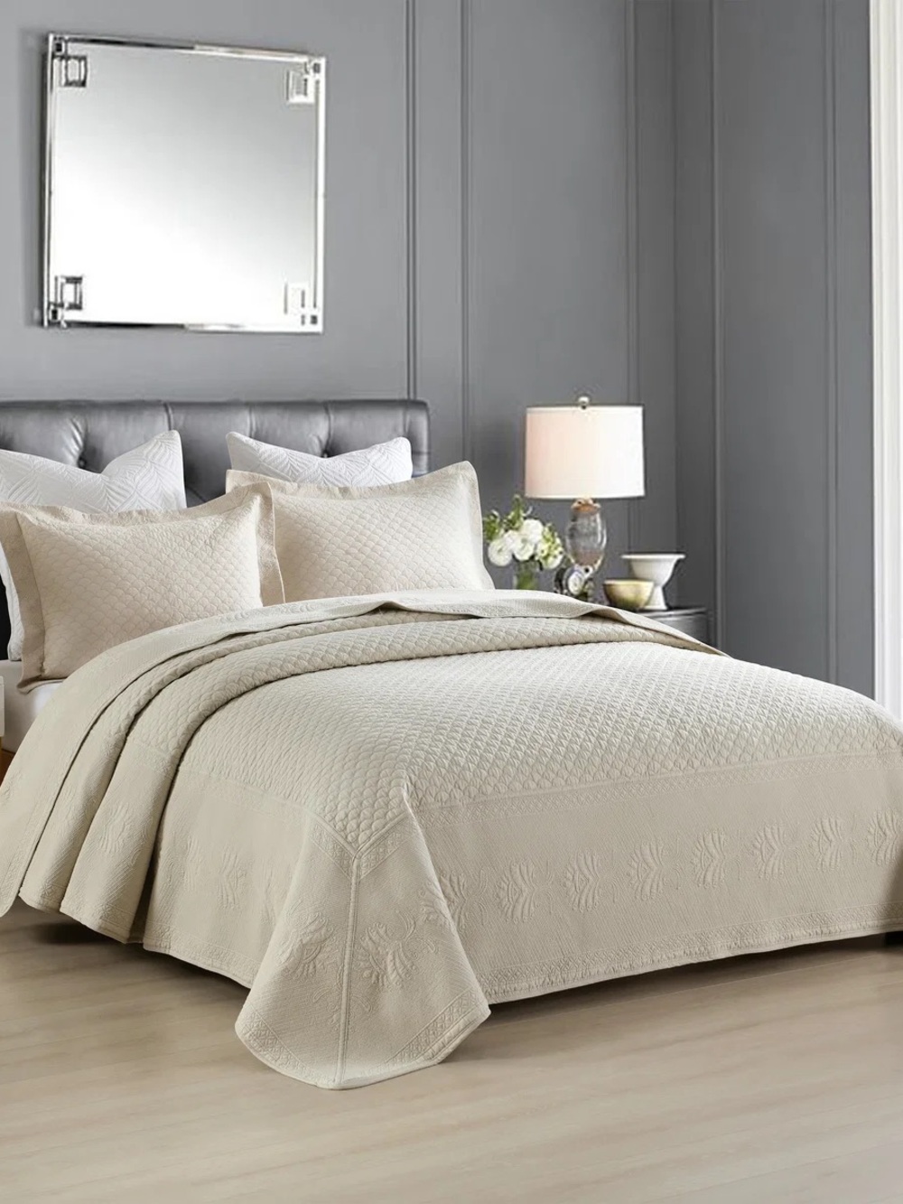 3 PIECE 100% COTTON OVERSIZED LIGHTWEIGHT QUILT SET BEDSPREAD